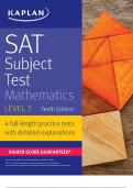 SAT® Subject Test: Mathematics Level 2 TENTH EDITION WITH ANSWERS WELL EXPLAINED 