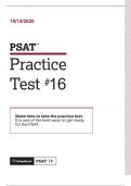 PSAT Practice Test 16 WITH ANSWER KEYS AT THE END LATEST UPDATE