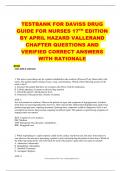 TESTBANK FOR DAVISS DRUG  GUIDE FOR NURSES 17TH EDITION 