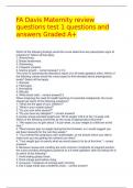 FA Davis Maternity review questions test 1 questions and answers Graded A+