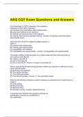 ASQ CQT Exam Questions and Answers Graded A