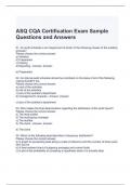 ASQ CQA Certification Exam Sample Questions and Answers-Graded A