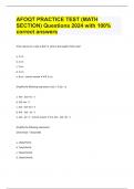 AFOQT PRACTICE TEST (MATH SECTION) Questions 2024 with 100% correct answers