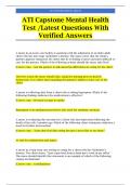 ATI Capstone Mental Health Test /Latest Questions With Verified Answers And Rationale