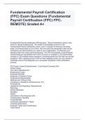 Fundamental Payroll Certification (FPC) Exam Questions (Fundamental Payroll Certification (FPC) FPC-REMOTE) Graded A+