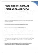  BIOD 171 PORTAGE LEARNING FINAL EXAM REVIEW  2024