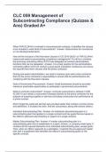 CLC 059 Management of Subcontracting Compliance (Quizzes & Ans) Graded A+