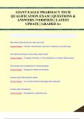 GIANT EAGLE PHARMACY TECH  QUALIFICATION EXAM | QUESTIONS &  ANSWERS (VERIFIED) | LATEST  UPDATE | GRADED A+