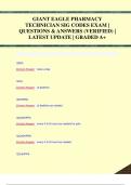 GIANT EAGLE PHARMACY  TECHNICIAN SIG CODES EXAM |  QUESTIONS & ANSWERS (VERIFIED) |  LATEST UPDATE | GRADED A+