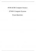 OCR GCSE Computer Science J276/01 Computer Systems Exam Questions