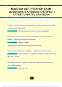 MACS 609 CERTIFICATION EXAM |  QUESTIONS & ANSWERS (VERIFIED) |  LATEST UPDATE | GRADED A+MACS 609 CERTIFICATION EXAM |  QUESTIONS & ANSWERS (VERIFIED) |  LATEST UPDATE | GRADED A+