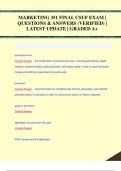 MARKETING 351 FINAL CSUF EXAM |  QUESTIONS & ANSWERS (VERIFIED) |  LATEST UPDATE | GRADED A+MARKETING 351 FINAL CSUF EXAM |  QUESTIONS & ANSWERS (VERIFIED) |  LATEST UPDATE | GRADED A+