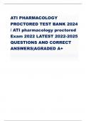 ATI PHARMACOLOGY PROCTORED TEST BANK 2024 / ATI pharmacology proctored Exam 2022 LATEST 2022-2025 QUESTIONS AND CORRECT ANSWERS|AGRADED A+ 