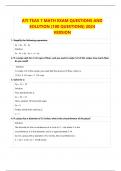 ATI TEAS 7 MATH EXAM 2024 QUESTIONS AND ANSWERS 