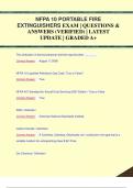 NFPA 10 PORTABLE FIRE  EXTINGUISHERS EXAM | QUESTIONS &  ANSWERS (VERIFIED) | LATEST  UPDATE | GRADED A+