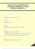 NFPA 10 EXAM | QUESTIONS &  ANSWERS (VERIFIED) | LATEST  UPDATE | GRADED A+NFPA 10 EXAM | QUESTIONS &  ANSWERS (VERIFIED) | LATEST  UPDATE | GRADED A+