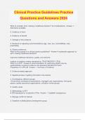 Clinical Practice Guidelines Practice Questions and Answers 2024