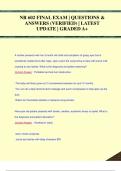 NR602 FINAL EXAM | QUESTIONS &  ANSWERS (VERIFIED) | LATEST  UPDATE | GRADED A+NR602 FINAL EXAM | QUESTIONS &  ANSWERS (VERIFIED) | LATEST  UPDATE | GRADED A+