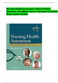 Nursing Health Assessment A Best Practice Approach 4th Edition Jensen Test Bank Complete Study Guide Verified