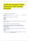 BUNDLE FOR LUOA Exam Questions with Correct Answers
