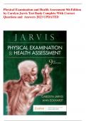 Physical Examination and Health Assessment 9th Edition by Carolyn Jarvis Test Bank Complete With Correct Questions and  Answers 2023 UPDATED