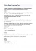 Math Teas Practice Test 2024 Questions & Answers ( A+ Graded 100% Verified)