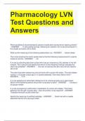 Pharmacology LVN Test Questions and Answers