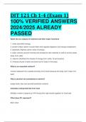 BEST ANSWERS DIT 121 Ch 1-4 (Exam 1) 100% VERIFIED ANSWERS  2024/2025 ALREADY  PASSED