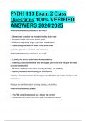 BEST ANSWERS FNDH 413 Exam 2 Class Questions 100% VERIFIED  ANSWERS 2024/2025