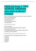 BEST ANSWERS FNDH 620 Exam 1 100%  VERIFIED ANSWERS  2024/2025 ALREADY  PASSED