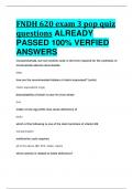 BEST ANSWERS FNDH 620 exam 3 pop quiz questions ALREADY  PASSED 100% VERFIED  ANSWERS