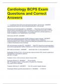 Cardiology BCPS Exam Questions and Correct Answers