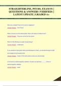 STRAIGHTERLINE, PSY101, EXAM #1 |  QUESTIONS & ANSWERS (VERIFIED) |  LATEST UPDATE | GRADED A+STRAIGHTERLINE, PSY101, EXAM #1 |  QUESTIONS & ANSWERS (VERIFIED) |  LATEST UPDATE | GRADED A+