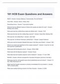 101 HCB Exam Questions and Answers 2024