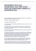 INSTRUMENT PILOT FAA KNOWLEDGE TEST PREP STUDY UNITE SIX (QUESTIONS CORRECTLY ANSWERED) 2024