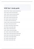 HCB Test 1 study guide with complete solutions