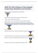 HCB 101 Unit 2 History of the Hospital Corps Exam Questions and Answers