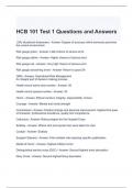 HCB 101 Test 1 Questions and Answers