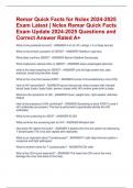 Remar Quick Facts for Nclex 2024-2025  Exam Latest | Nclex Remar Quick Facts  Exam Update 2024-2025 Questions and  Correct Answer Rated A+