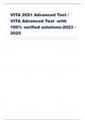 VITA 2021 Advanced Test /  VITA Advanced Test -with  100% verified solutions-2023 - 2025