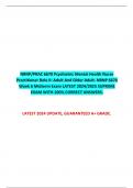 NRNP/PRAC 6670 Psychiatric Mental Health Nurse Practitioner Role II: Adult And Older Adult. NRNP 6670 Week 6 Midterm Exam LATEST 2024/2025 SUPRIME EXAM WITH 100% CORRECT ANSWERS. LATEST 2024 UPDATE, GUARANTEED A+ GRADE.