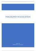 PHILOSOPHY IN EDUCATION