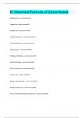 B. Chemical Formula of Some Gases Questions and answers latest update 