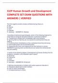 CLEP Human Growth and Development COMPLETE SET EXAM QUESTIONS WITH ANSWERS | VERIFIED