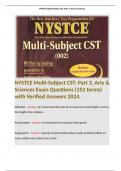 NYSTCE Multi-Subject CST: Part 3, Arts & Sciences Exam Questions (152 terms) with Verified Answers 2024. 