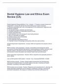 Dental Hygiene Law and Ethics Exam Review (CA) Questions and Answers 