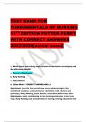 TEST BANK FOR FUNDAMENTALS OF NURSING  11TH EDITION POTTER PERRY  WITH CORRECT ANSWERS  20232024[actual exam]