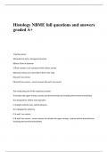 Histology NBME full questions and answers graded A+