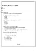 CHEM 102 MIDTERM EXAM Q & A 2023