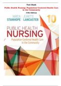 Test Bank for Public Health Nursing: Population-Centered Health Care in the Community 10th Edition by Marcia Stanhope and Jeanette Lancaster |All Chapters,  Year-2024|